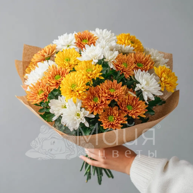 Монобукет из хризантем &laquo;Лесное золото&raquo;