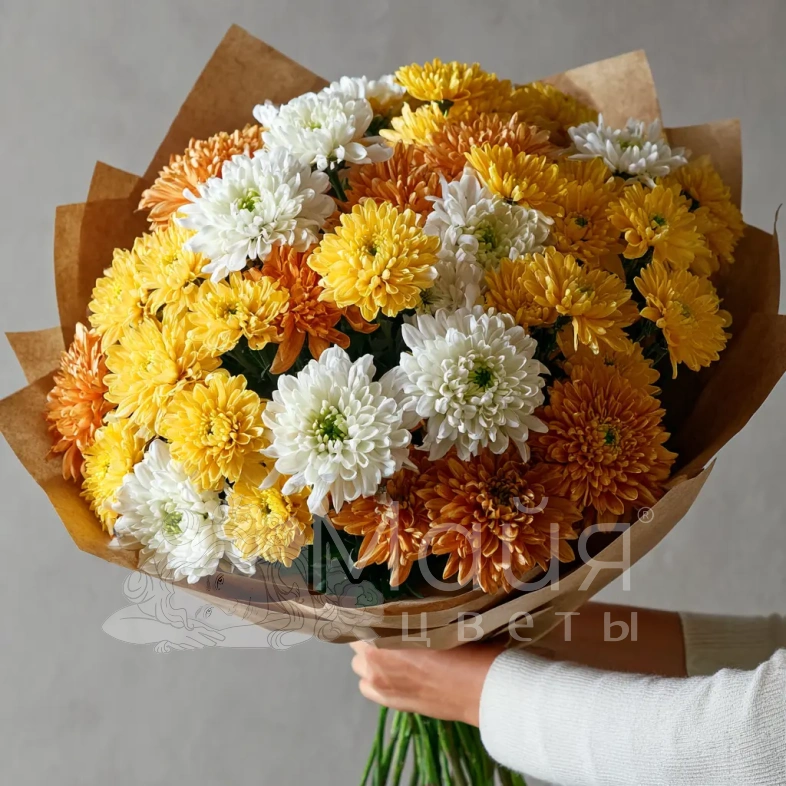 Монобукет из хризантем &laquo;Лесное золото&raquo;