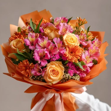 Букет с альстромериями «Праздник цвета»