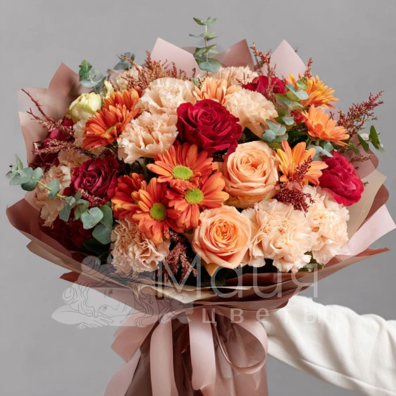 Букет с хризантемами &laquo;Листопад эмоций&raquo;