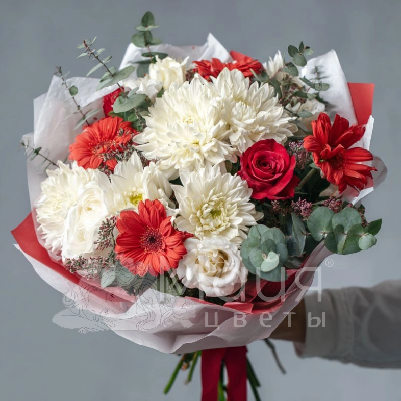 Букет с хризантемами &laquo;Праздничное сияние&raquo;