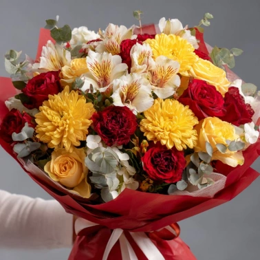 Букет с хризантемами «Ранняя осень»