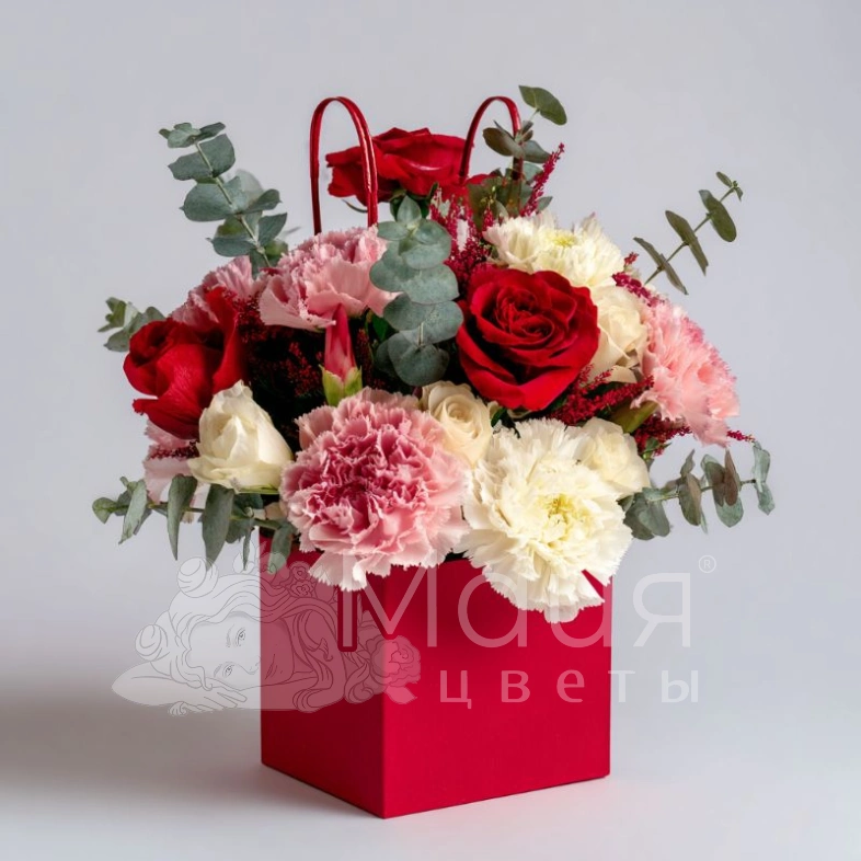 Композиция в сумочке &laquo;Цветы в ритме города&raquo;