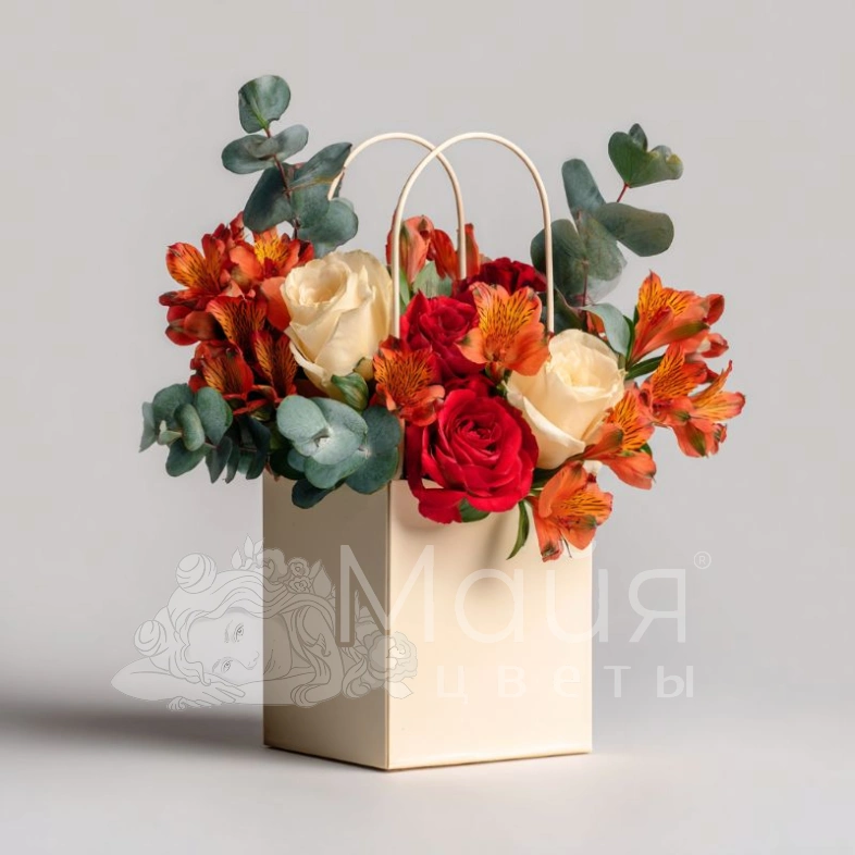 Композиция в сумочке &laquo;Городская флористика&raquo;