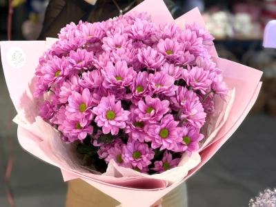 Букет из 9 кустовых хризантем