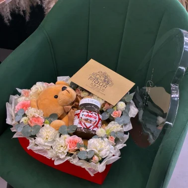 Мишка в цветах + Nutella