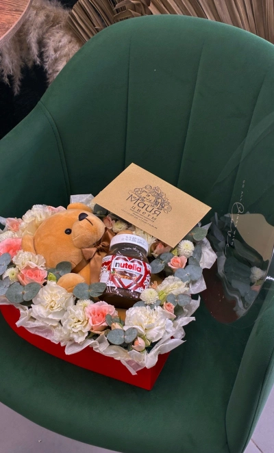 Мишка в цветах + Nutella