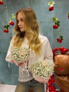 Коробочка сердце с гипсофилой+орхидеей 2