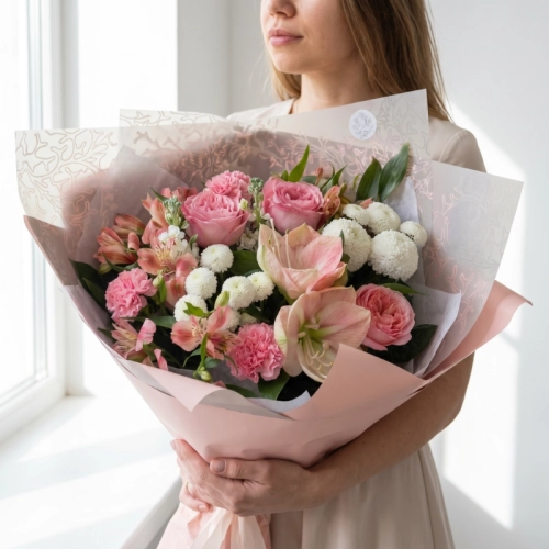 Букет с гипеаструмом