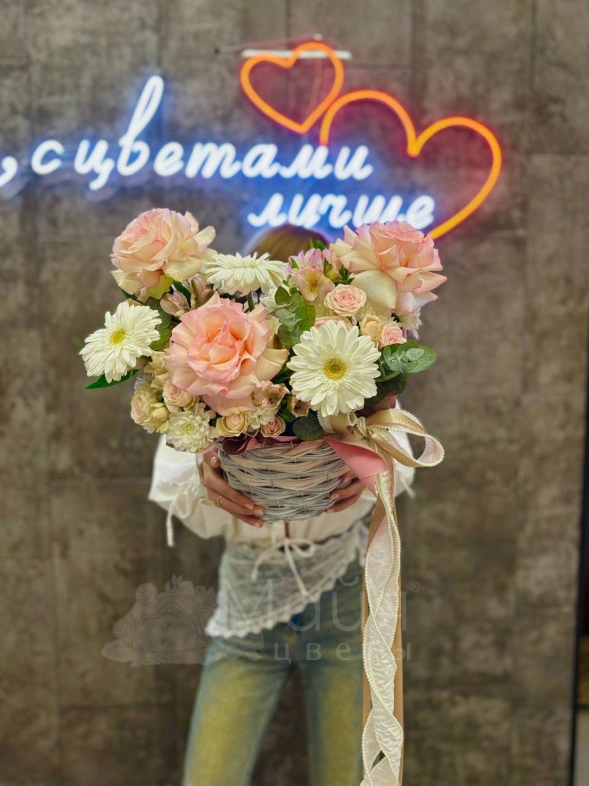 Корзинка &laquo;Нежность&raquo;🌸🎀