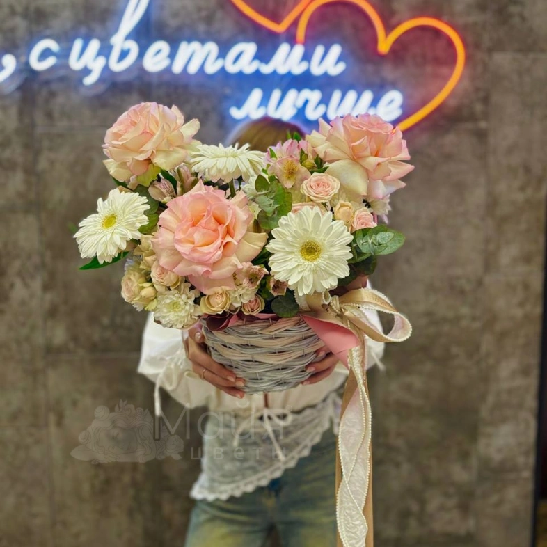 Корзинка &laquo;Нежность&raquo;🌸🎀