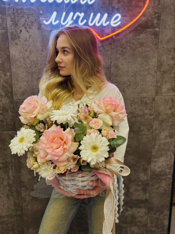 Корзинка &laquo;Нежность&raquo;🌸🎀