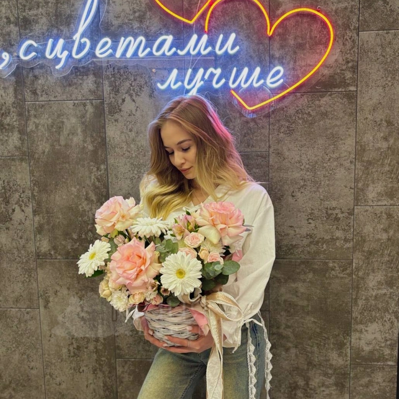 Корзинка &laquo;Нежность&raquo;🌸🎀