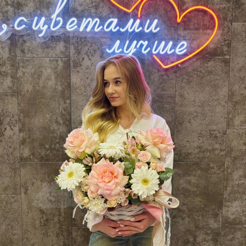 Корзинка &laquo;Нежность&raquo;🌸🎀