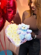 Композиция в бархатном коробе сердце 1