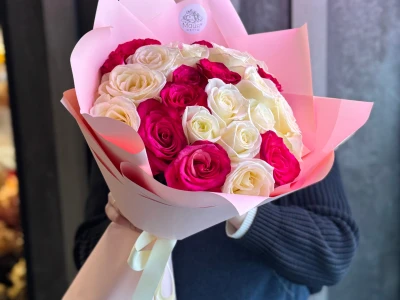 Букет из 25 роз 40 см