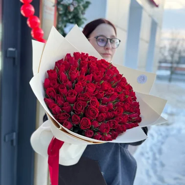 Букет из 101 розы 40 см