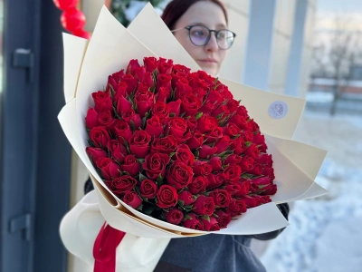 Букет из 101 розы 40 см