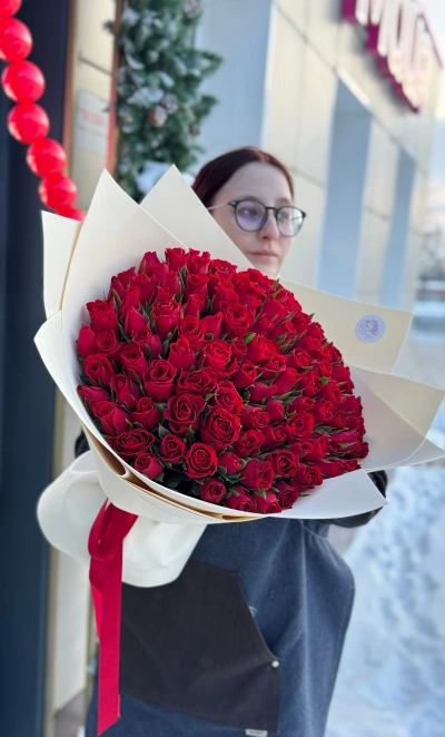 Букет из 101 розы 40 см