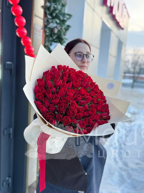 Букет из 101 розы 40 см