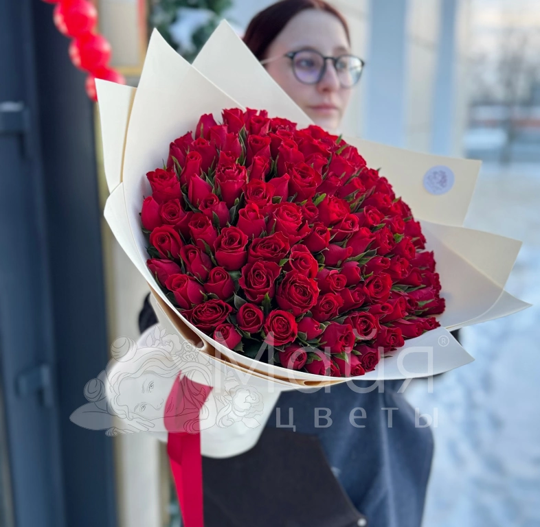 Букет из 101 розы 40 см