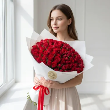 Букет из 101 розы 40 см