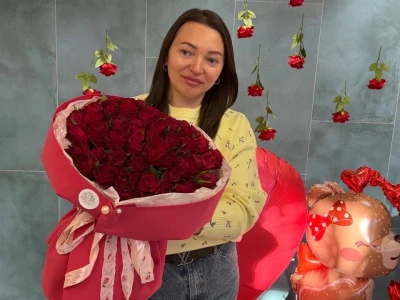 Букет из 51 розы 40 см