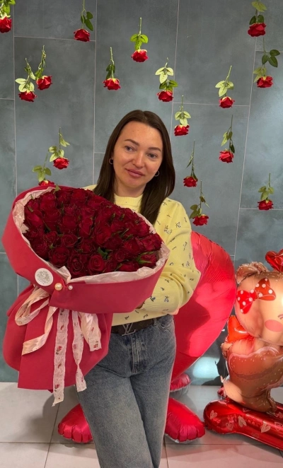 Букет из 51 розы 40 см