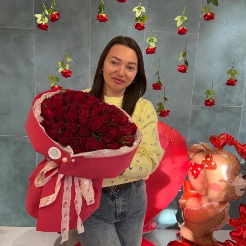 Букет из 51 розы 40 см