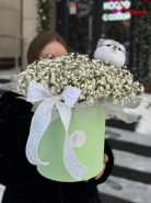 Композиция L &laquo;Гипсофила+брелок собачка&raquo;🐶 1