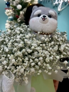 Композиция L &laquo;Гипсофила+брелок собачка&raquo;🐶 3