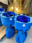 Букет из синих хризантем 0