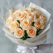 15 персиковых эквадорских роз 2