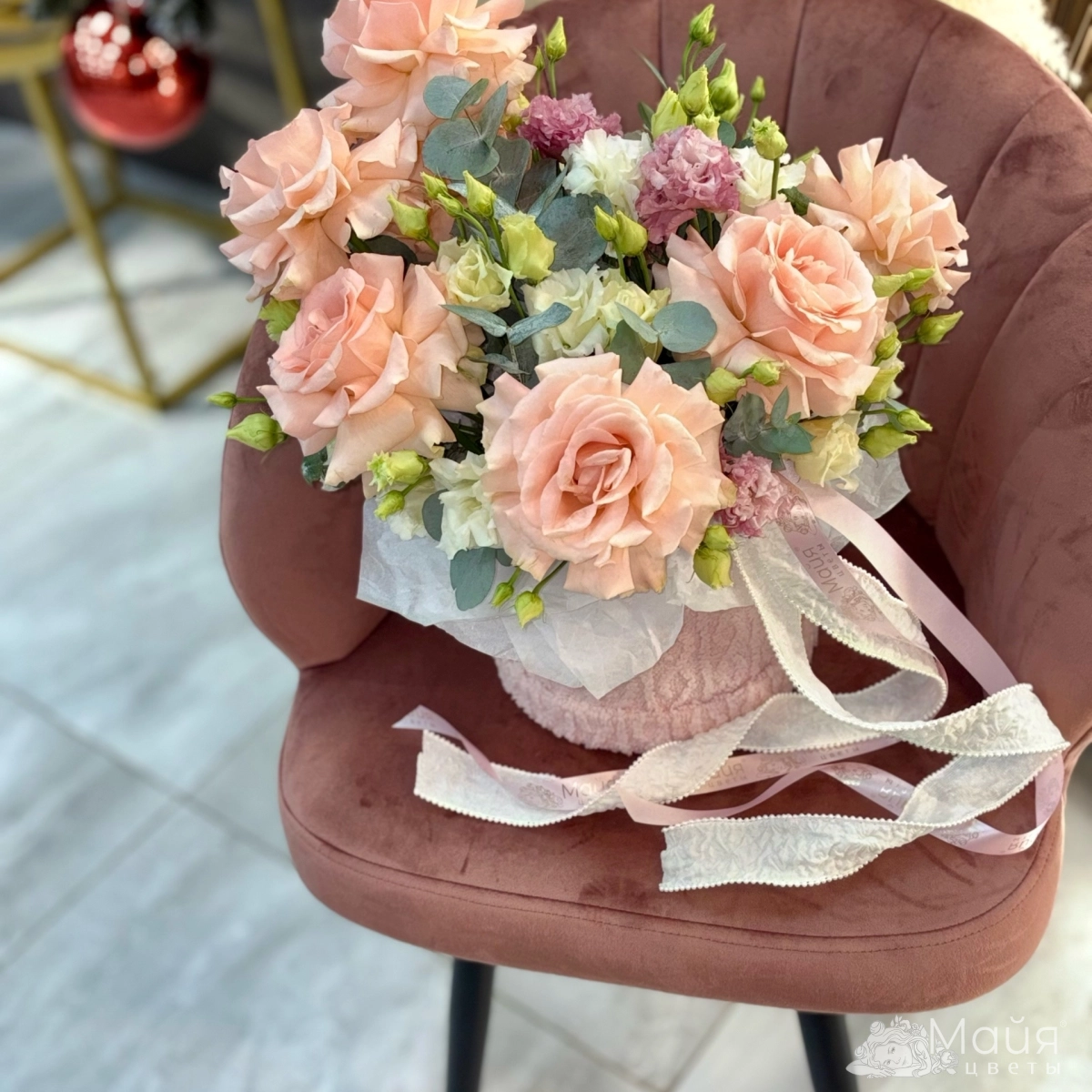 Вязаная коробка "Прованс"