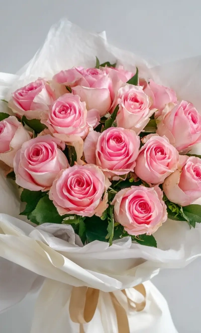 15 розовых эквадорских роз