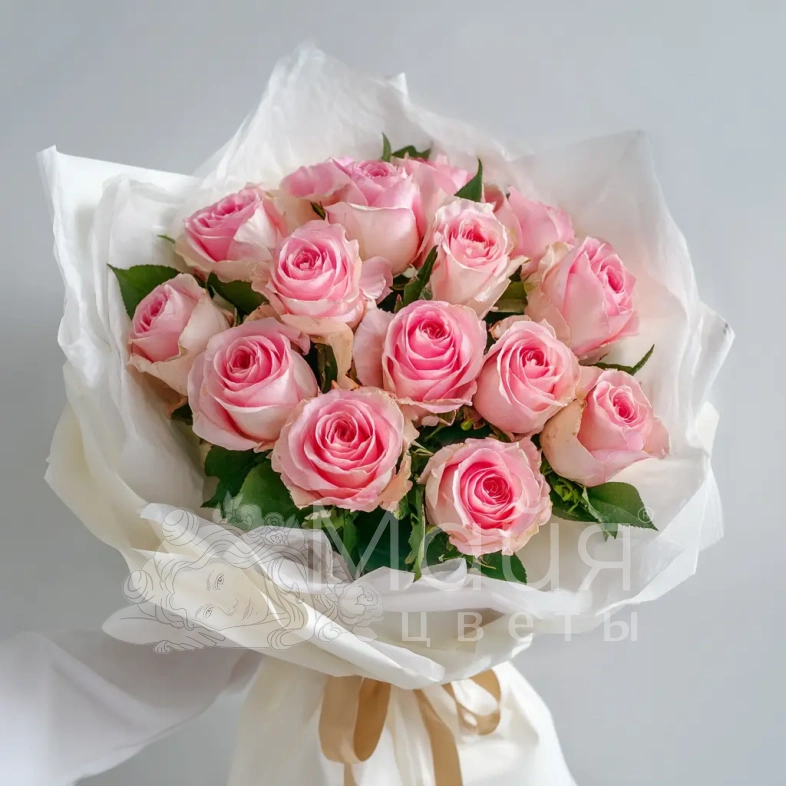 15 розовых эквадорских роз