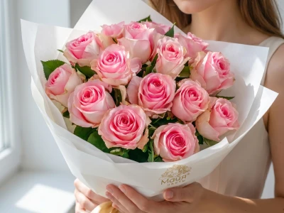15 розовых эквадорских роз