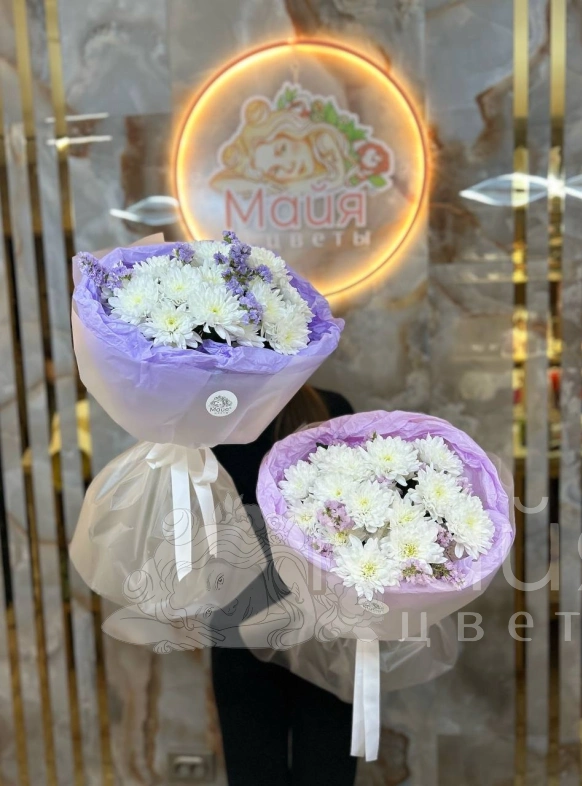 Букет "Хризантемы + статица"