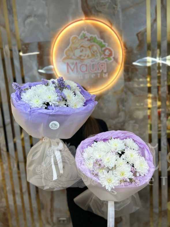 Букет "Хризантемы + статица"