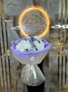 Букет "Хризантемы + статица" 2