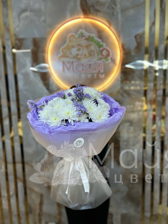 Букет "Хризантемы + статица"