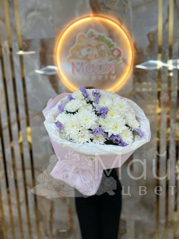 Букет "Хризантемы + статица"