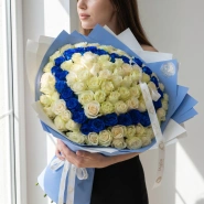 Авторский букет из 101 эквадорской розы &laquo;Любовь&raquo;. 0