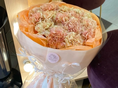 Букет из 15 гвоздик «Бабочки счастья»