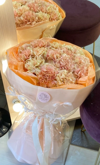 Букет из 15 гвоздик «Бабочки счастья»