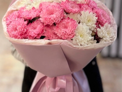 Букет из хризантем «Нежное облако»