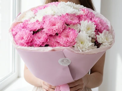 Букет из хризантем «Нежное облако».