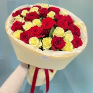 Букет из 31 розы &laquo;Алый закат&raquo; 2