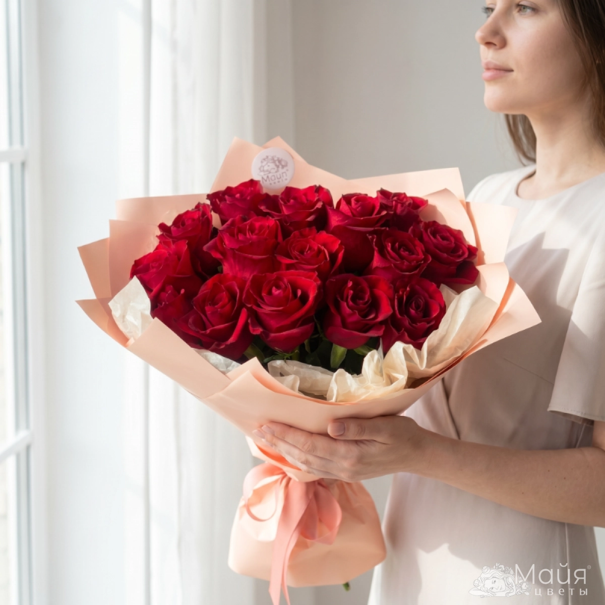 Букет из 15 красных Эквадорских роз.