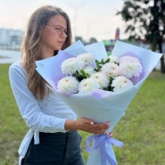 Букет из 11 георгин &laquo;Холодный жемчуг&raquo; 1